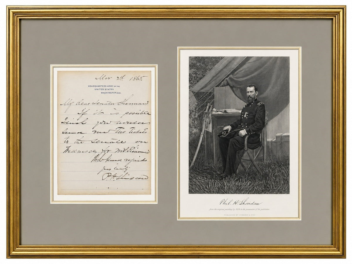 General Philip H Sheridan Signed Auto Handwritten 1885 Army Letter Grad LOA0