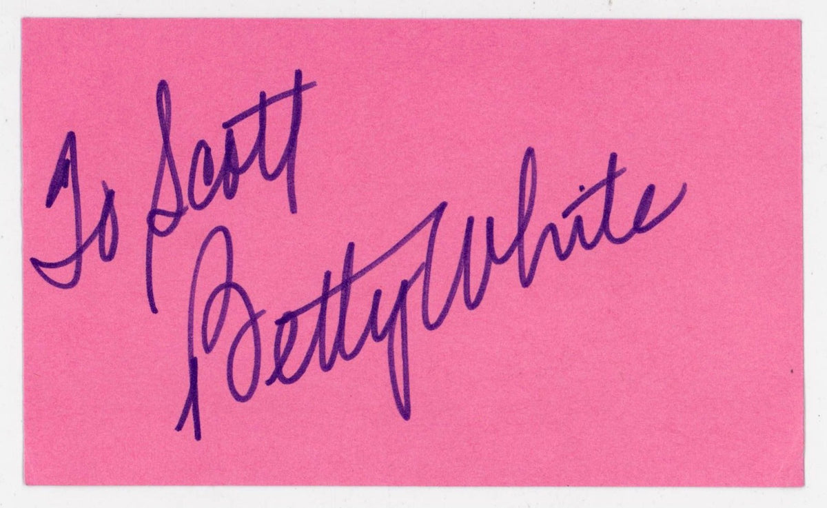 Betty White Signed 3x5 Index Card Note Card Beckett BAS0