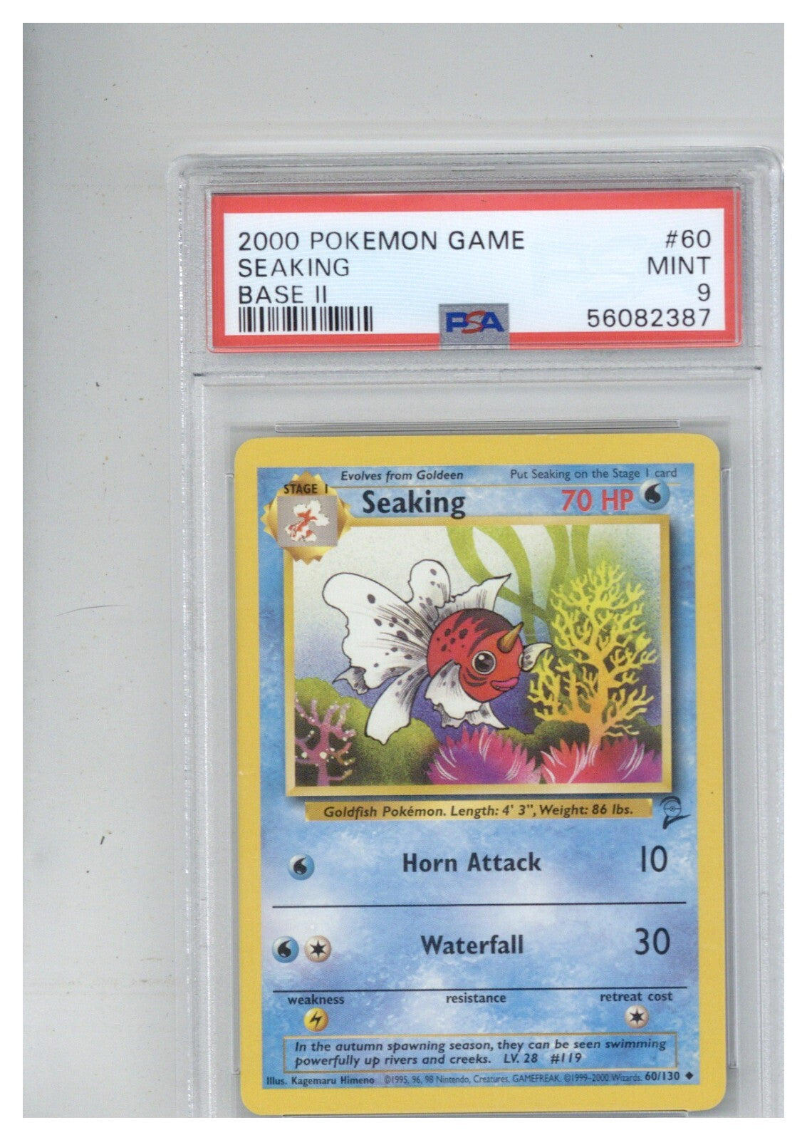 2000 Pokemon Game Base II 60 Seaking PSA 90