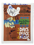 Woodstock Signed Auto 11x17 Poster Grace Slick Country Joe Wavy Gravy JSA0