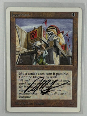 "MTG UNLIMITED Juggernaut SIGNED IN GOLD BY DAN FRAZIER "