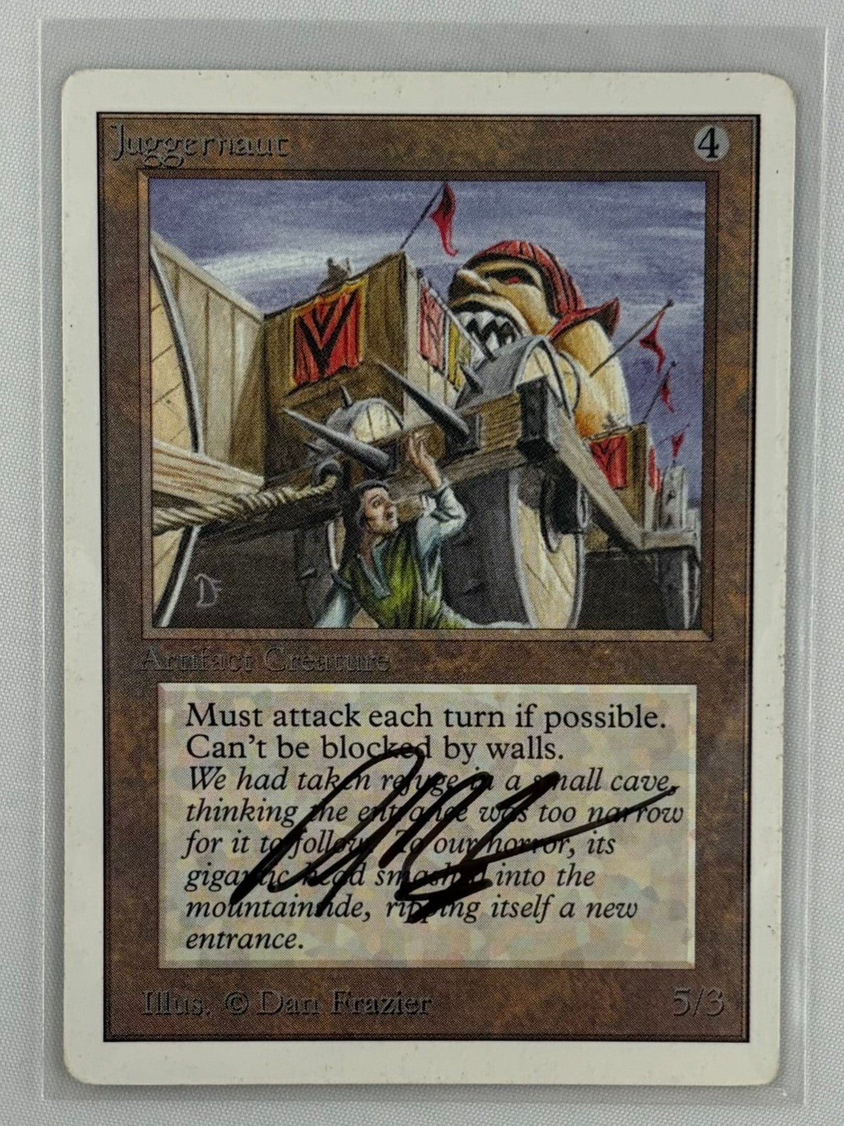 "MTG UNLIMITED Juggernaut SIGNED IN GOLD BY DAN FRAZIER "0