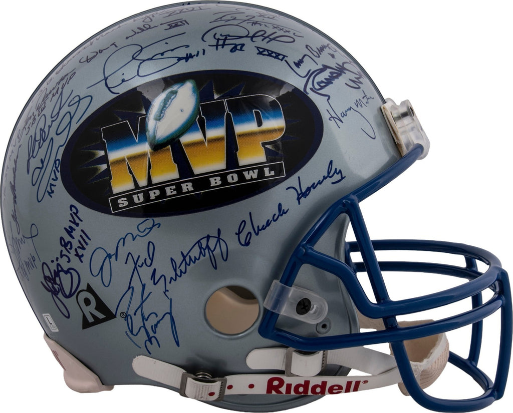 Super Bowl MVPs Signed Auto Proline Helmet 37 Winners Brady Starr Beckett BAS2