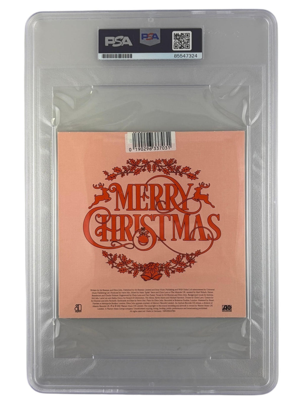 Elton John Signed Auto Merry Christmas CD Cover PSA DNA1