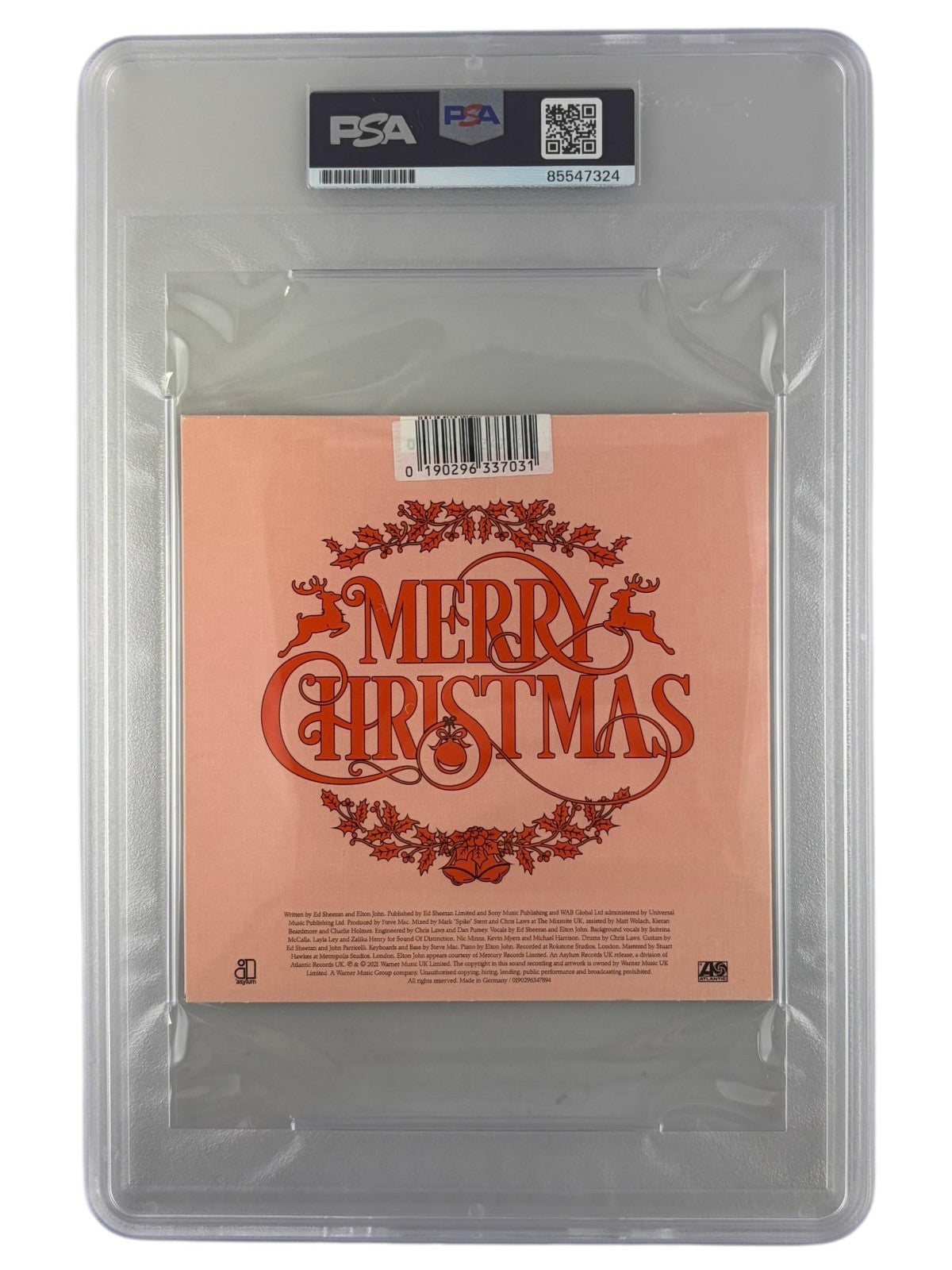Elton John Signed Auto Merry Christmas CD Cover PSA DNA1