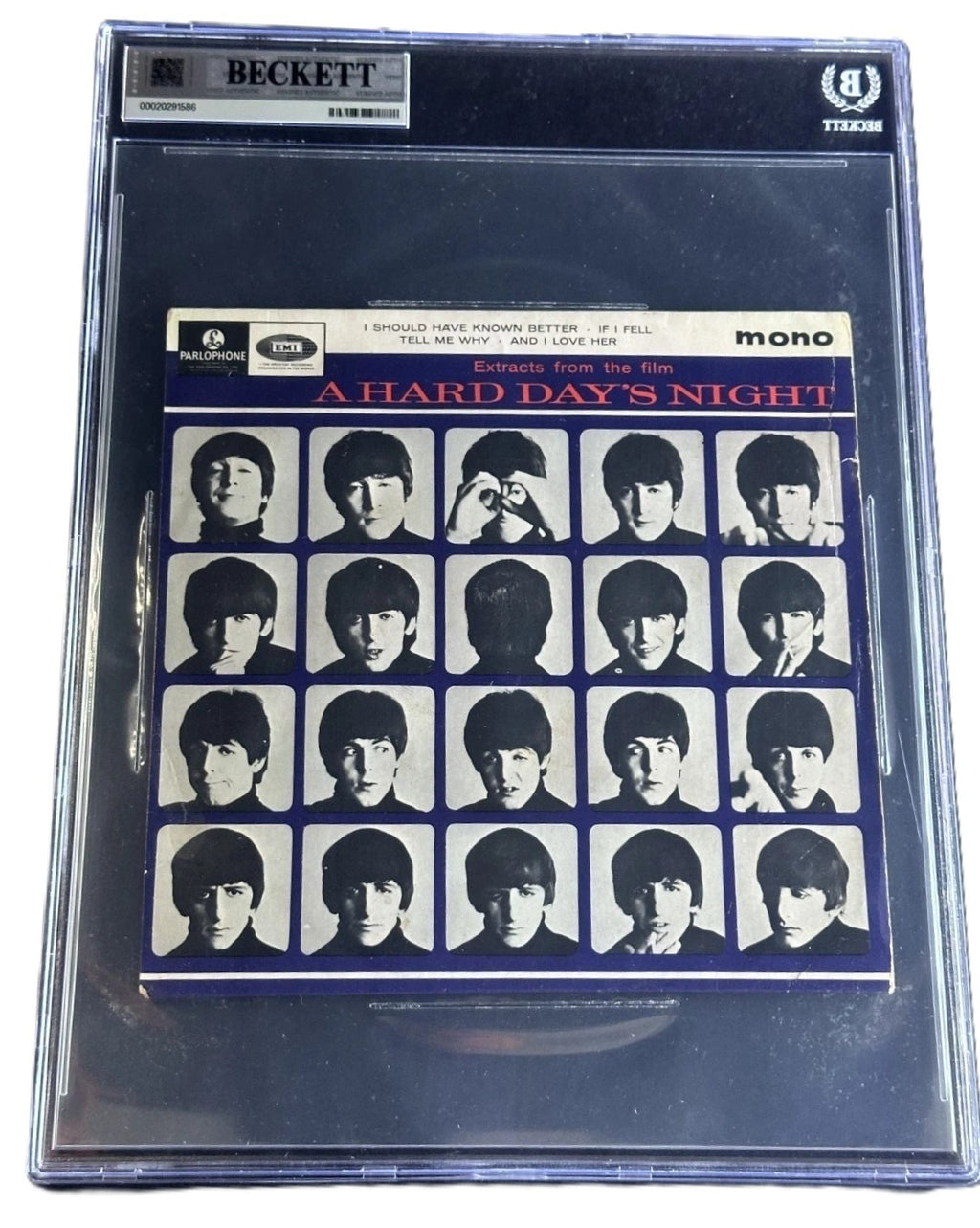 Paul McCartney Signed Auto 1964 A Hard Day's Night 45 Album Beatles Beckett BAS1