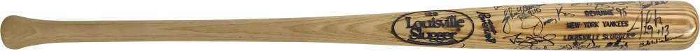 1995 Yankees Team Signed Autographed Baseball Bat Jeter Rookie Mattingly JSA4