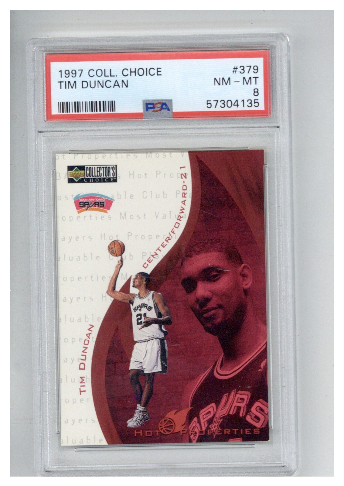 1997 Collector's Choice 379 Tim Duncan PSA 80