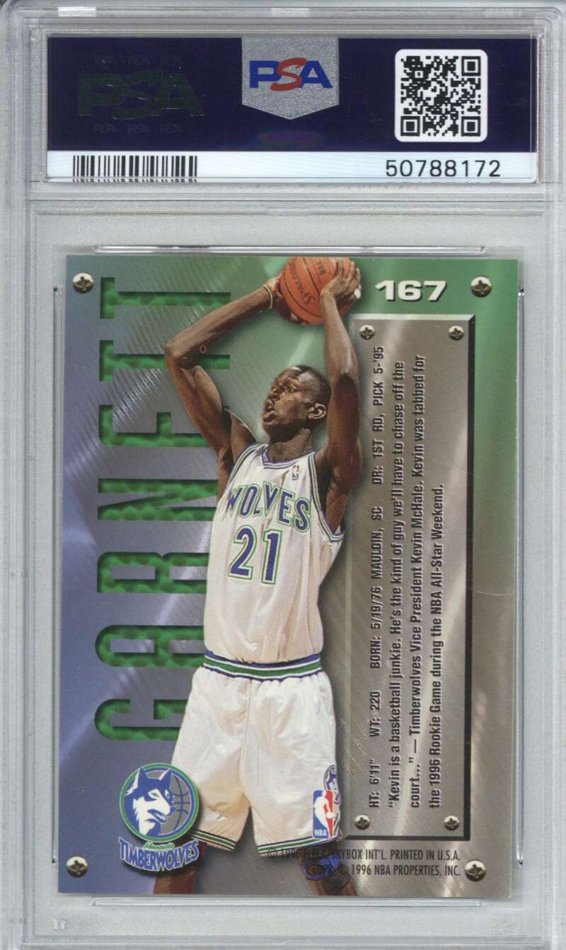 1995 Metal 167 Kevin Garnett PSA 8.5 1