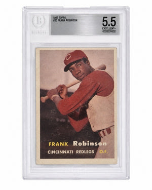 1957 Topps 35 Frank Robinson Rookie Baseball Card Cincinnati Reds Beckett 5.5