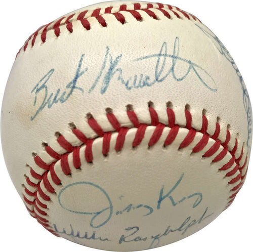 1995 Yankees Team Signed Autographed Baseball OAL Jeter Rivera Mattingly PSA/DNA0