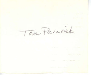 Tom Paciorek Signed Autographed Index Card JSA