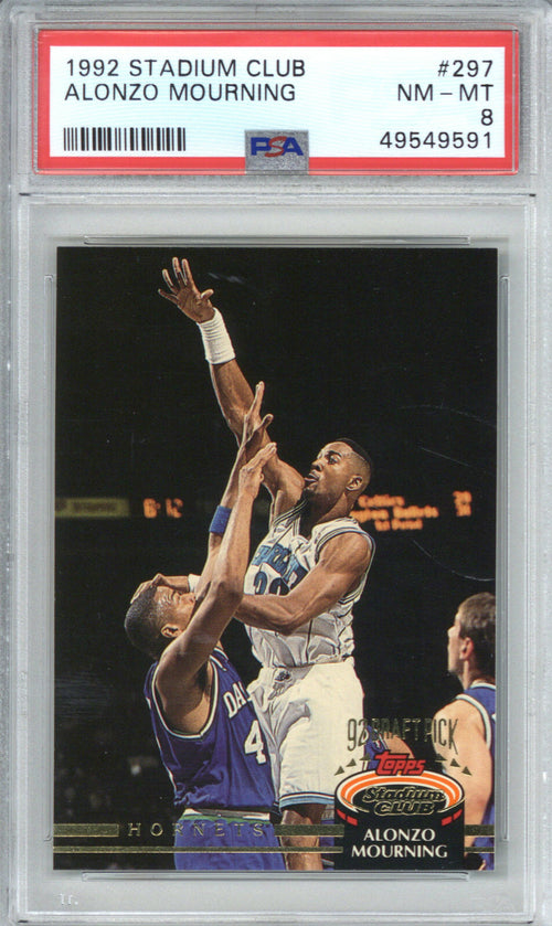 1992 Stadium Club 297 Alonzo Mourning PSA 80
