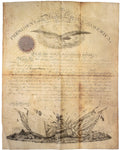 President John Tyler Signed Auto 1842 War Department Appointment GRAD0