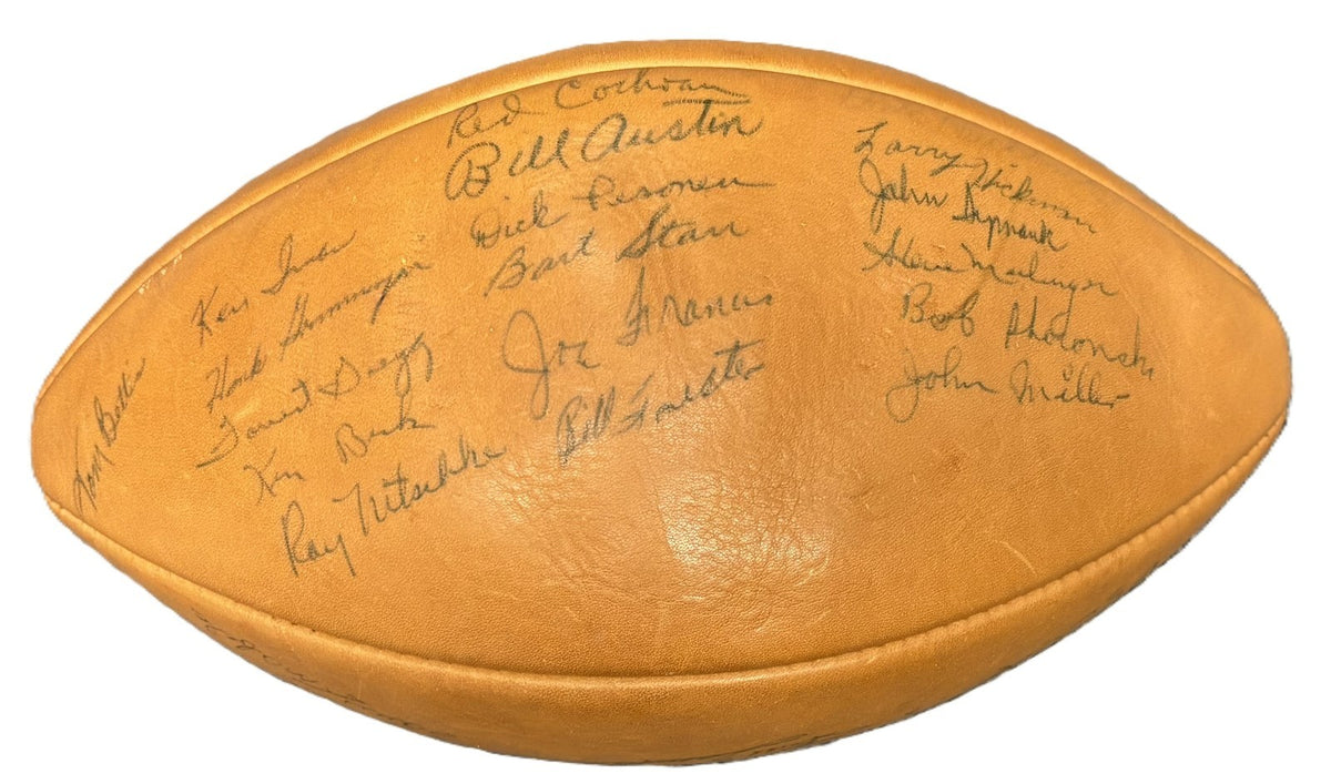 1960 Green Bay Packers Team Signed Auto Football Vince Lombardi Rookie PSA DNA2
