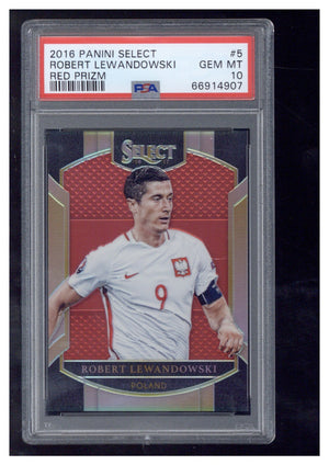 2016 Panini Select 5 Robert Lewandowski Red Prizm /199 PSA 9