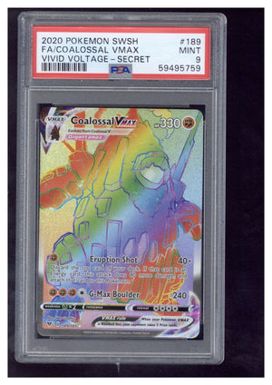 2020 Pokemon Coalossal Vmax 189/185 Secret Vivid Voltage   PSA 9