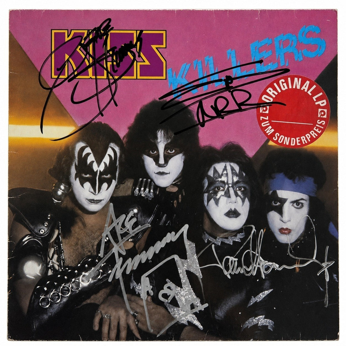 KISS Group Signed Auto Killers Album Eric Carr Rare Grad LOA0