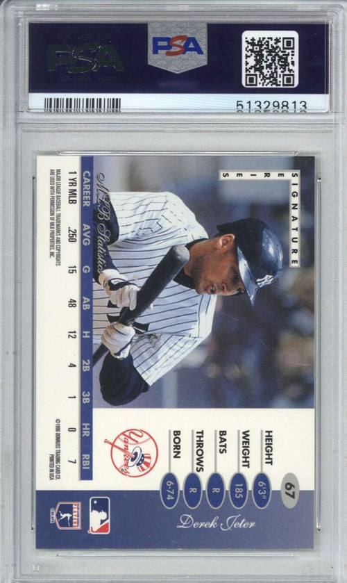 1996 Leaf Signature 67 Derek Jeter PSA 8 1