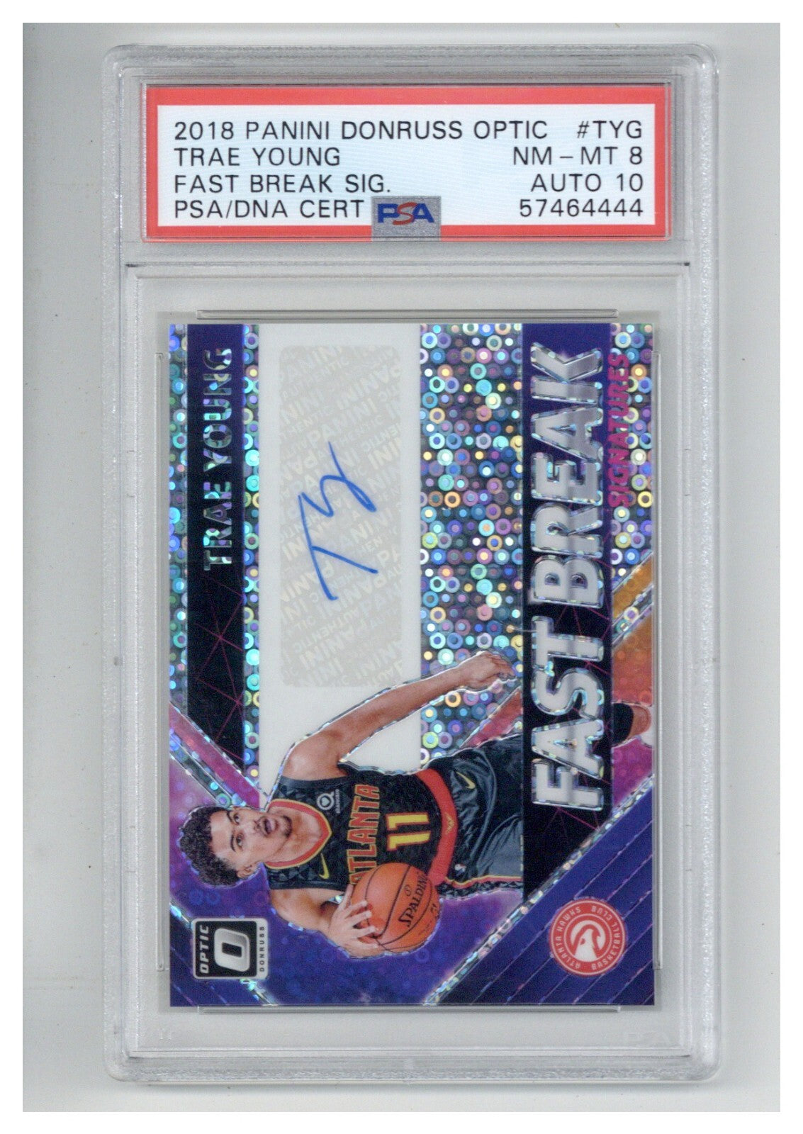 2018 Optic Trae Young Fast Break Auto PSA 8 100