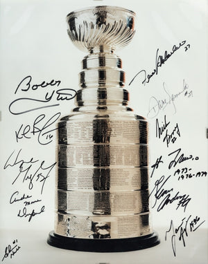 Wayne Gretzky Hull Lafleur Bossy Signed Auto Stanley Cup 11x14 Photo GRAD