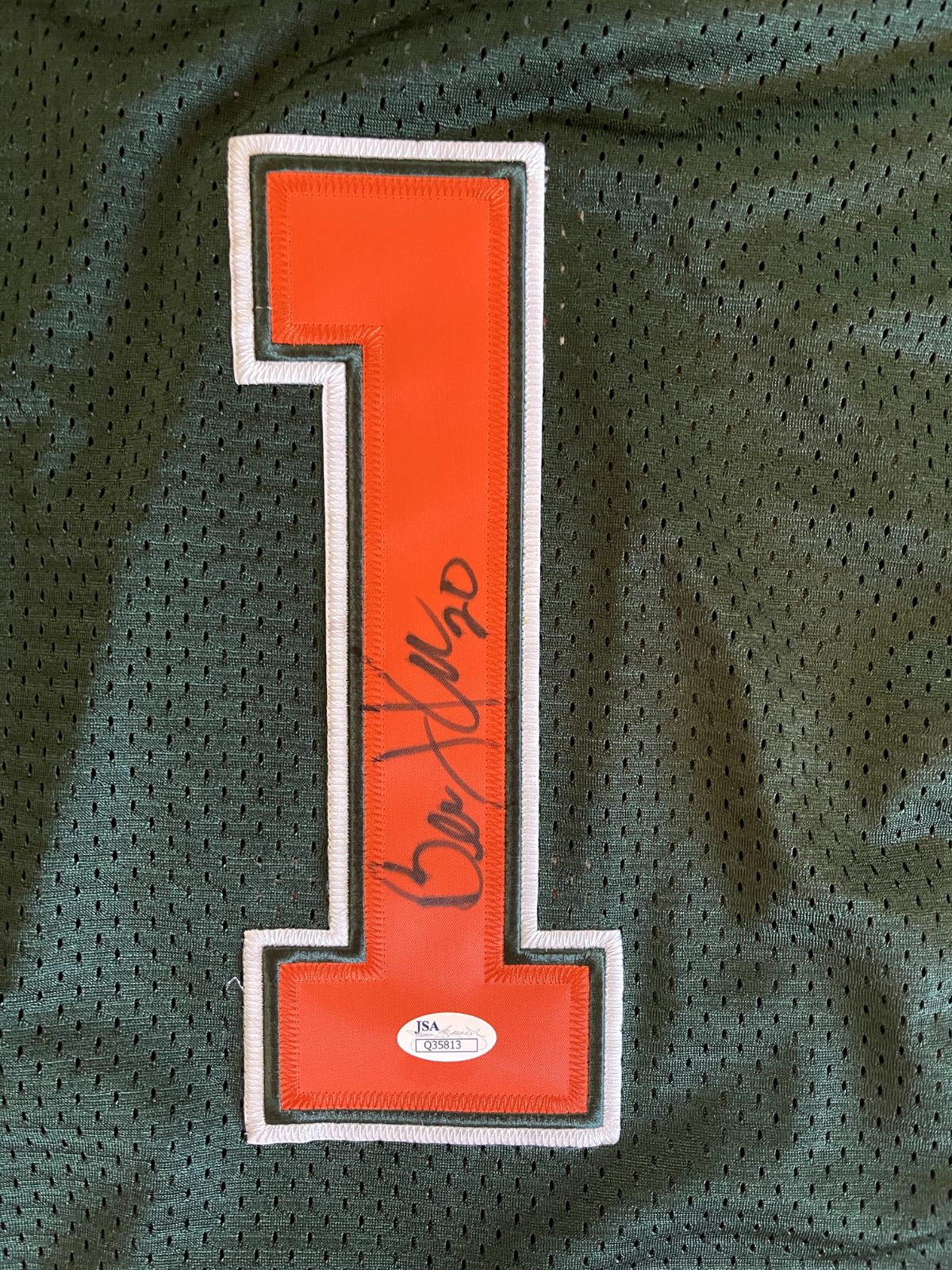 Bernie Kosar Signed Miami Hurricanes Kids Jersey JSA2