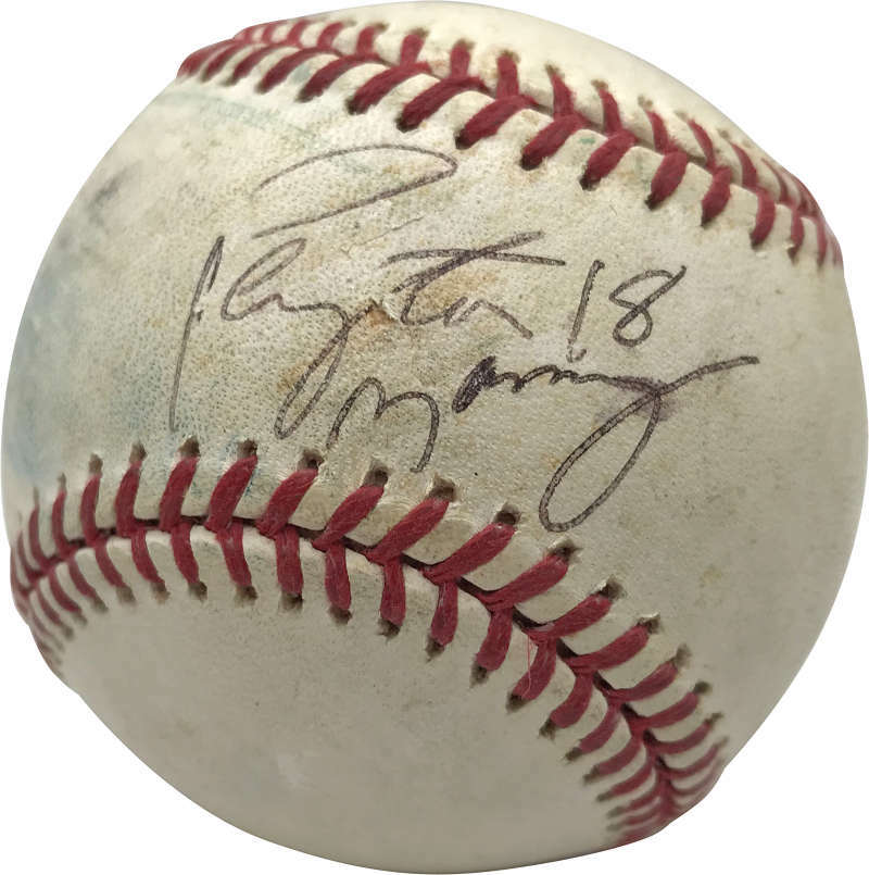 Peyton Manning Signed Autographed OML Baseball Beckett BAS 0