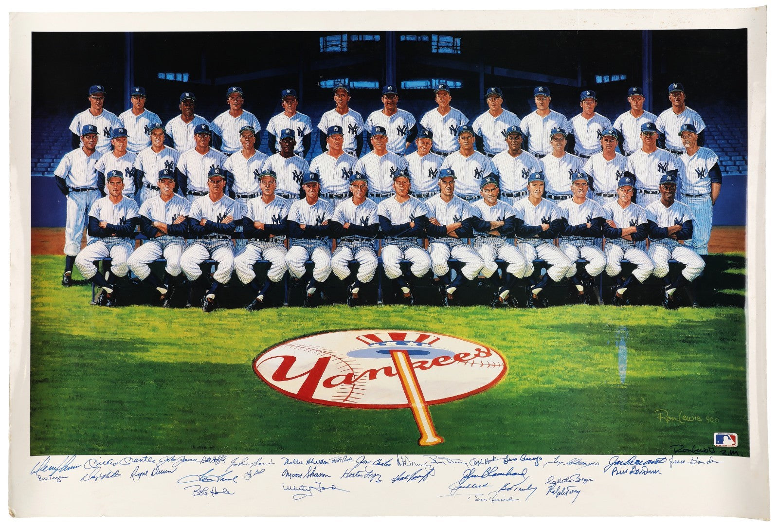 1961 NY Yankees Team Signed Auto 24x36 Poster Mantle Berra Ford World Series JSA0