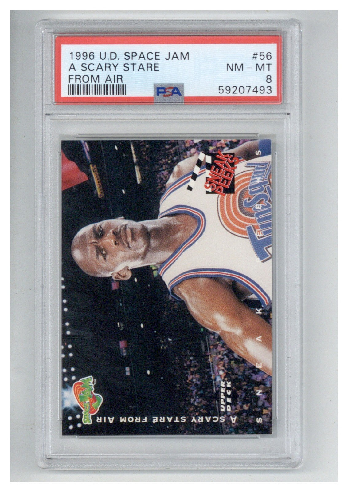 1996 Upper Deck Space Jam 56 A Scary Stare From Air PSA 80