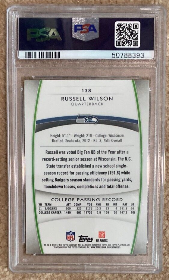 2012 Topps Platinum Russell Wilson Xfractor PSA 81