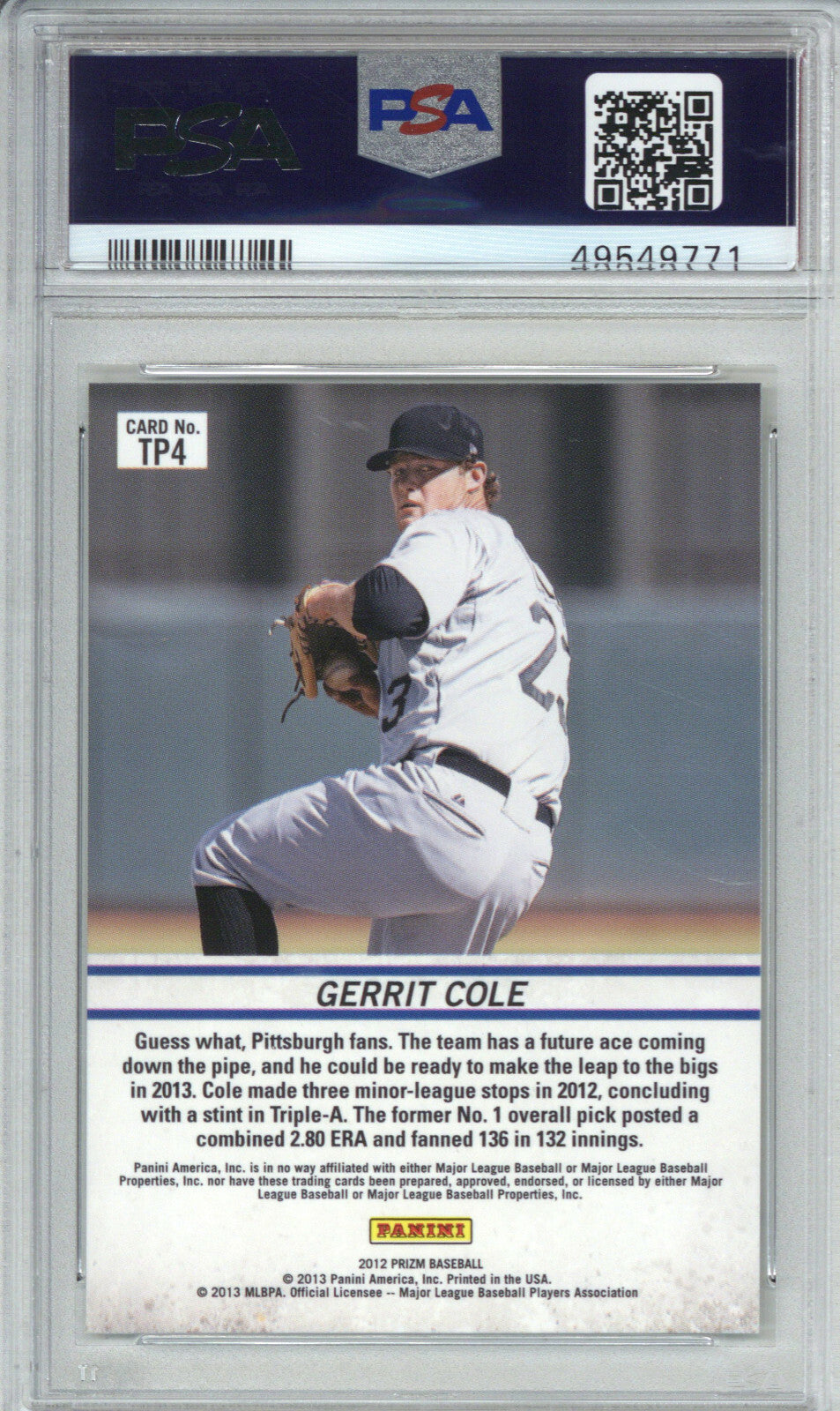 2012 Panini Prizm Top Prospects TP4 Gerrit Cole PSA 101