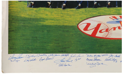 1961 NY Yankees Team Signed Auto 24x36 Poster Mantle Berra Ford World Series JSA1