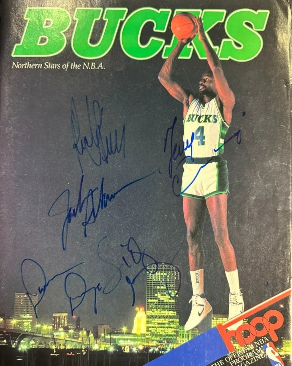 1986 Celtics Bucks Signed Auto Program Larry Bird McHale Havlicek Beckett BAS1