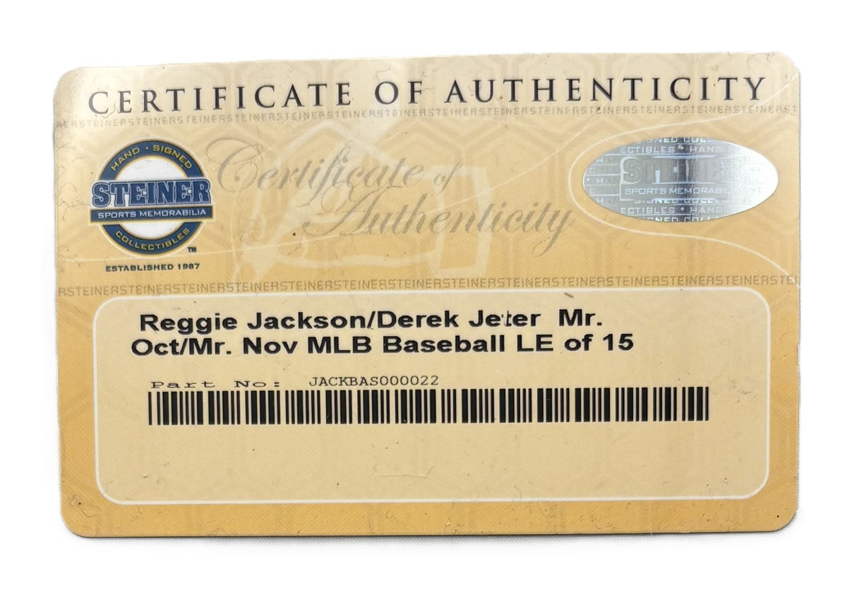 Derek Jeter Mr. November Reggie Jackson Mr. October Signed Baseball /15 Steiner2
