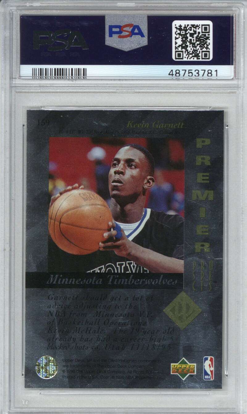 1995 SP 159 Kevin Garnett PSA 91