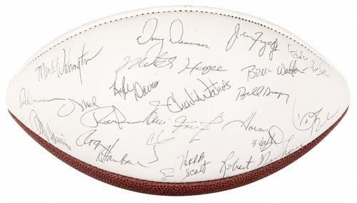 1975 NFC Champion Dallas Cowboys Team Signed Football Staubach GRAD1