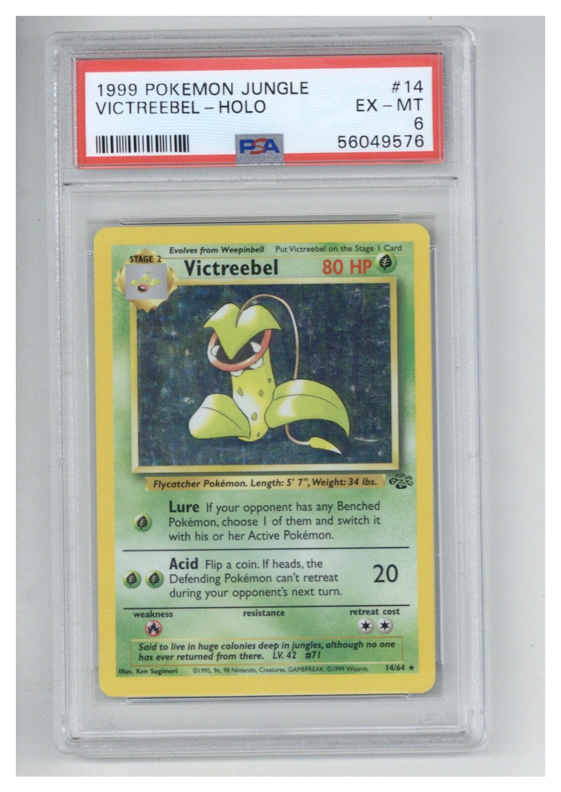 1999 Pokemon Jungle 14 Victreebel Holo PSA 60