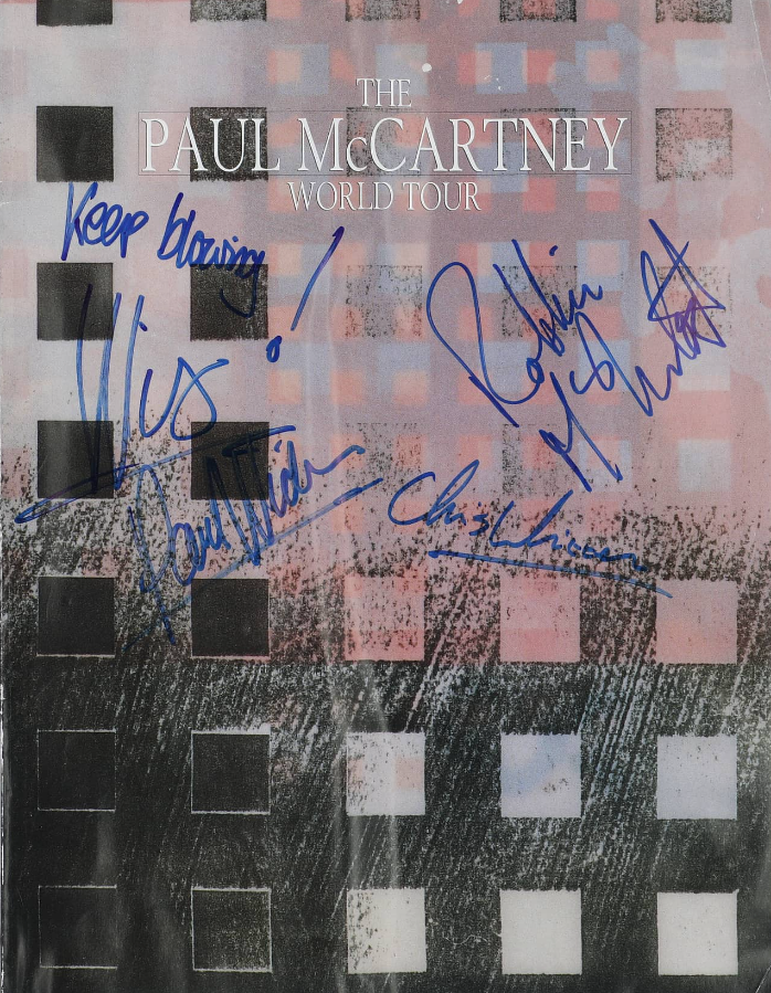 Paul McCartney World Tour Band Signed Program 3 SIgnatures Beckett BAS0
