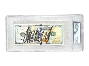 Donald Trump Signed Auto $100 U.S. Bill PSA DNA Encapsulated Near Mint Rare