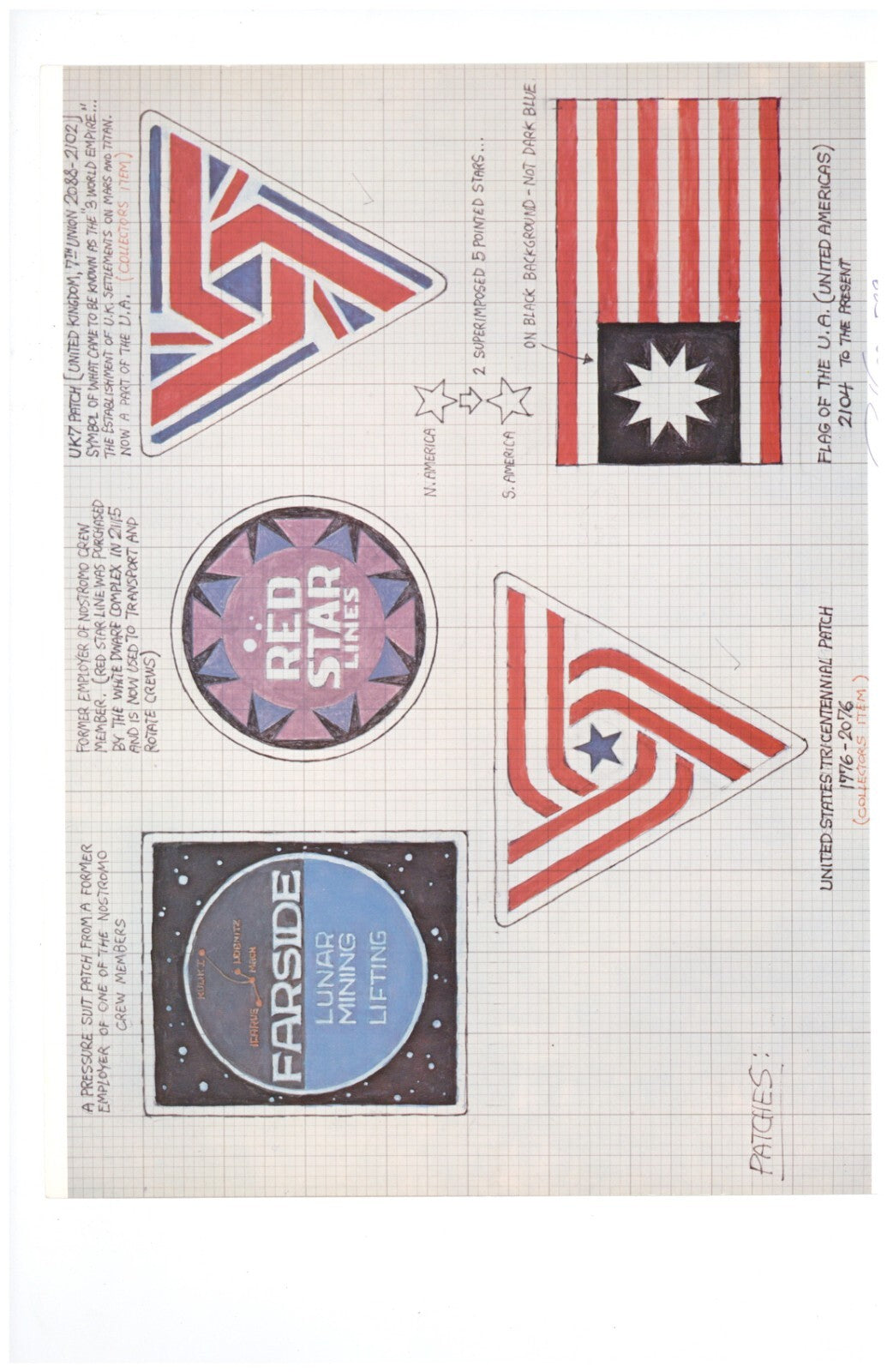 1980 Alien Movie Portfolio of Crew Insignia Concept Kit3
