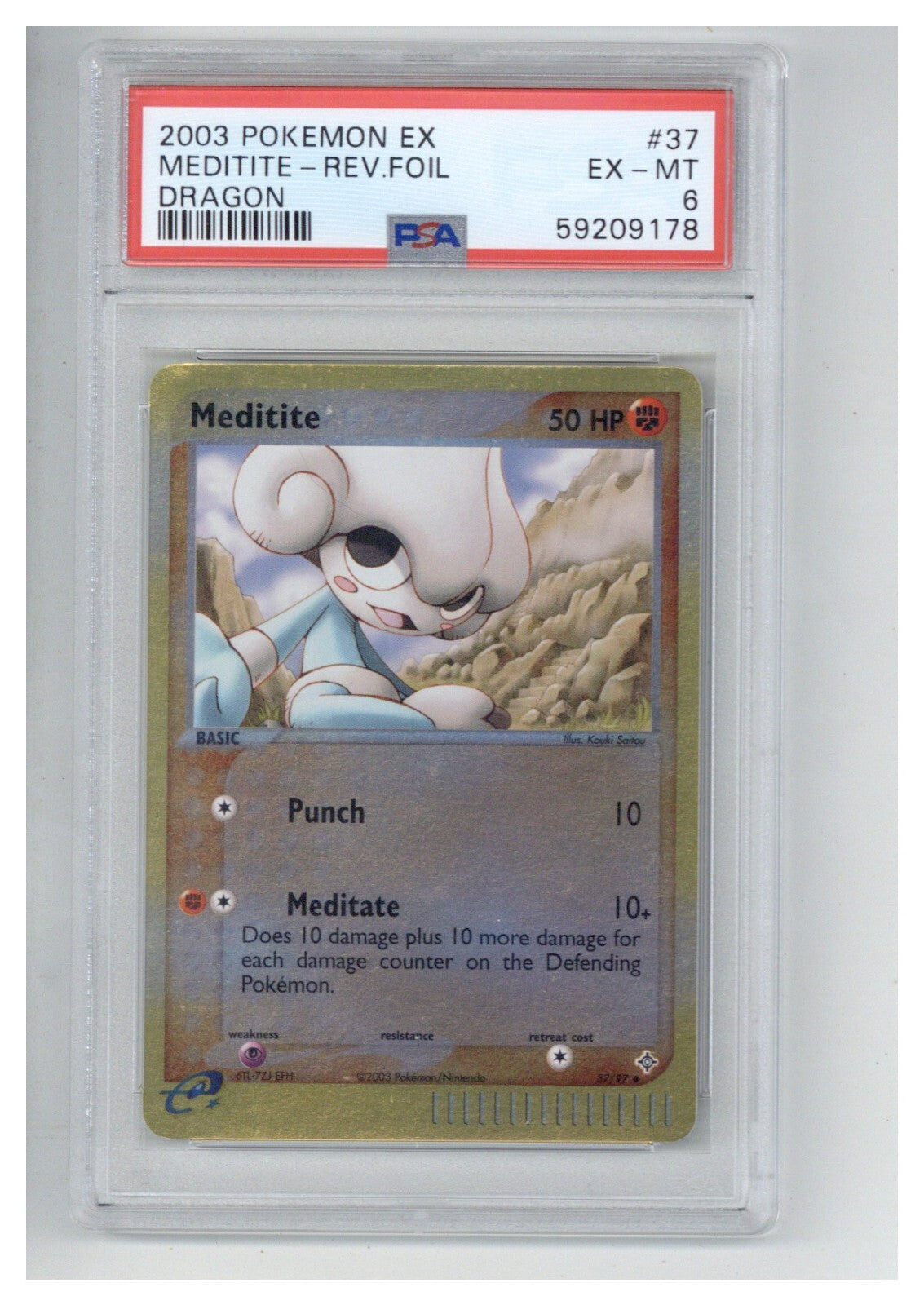 2003 Pokemon EX Meditite Reverse Foil PSA 60