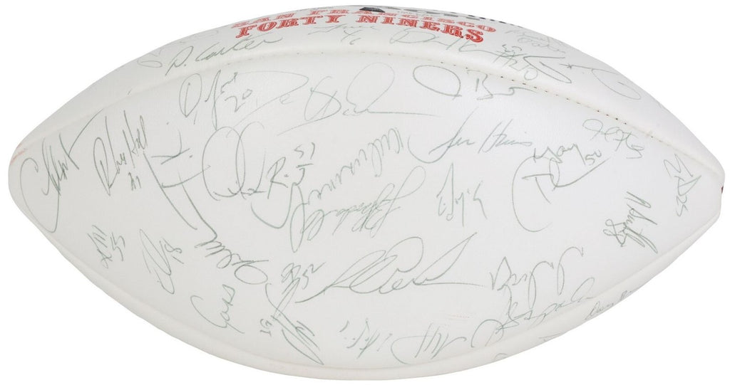 1994 Super Bowl 49ers Team Signed Football Rice Young Sanders Dent +45 PSA/DNA2