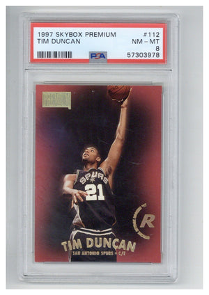 1997 Skybox Premium 112 Tim Duncan PSA 8