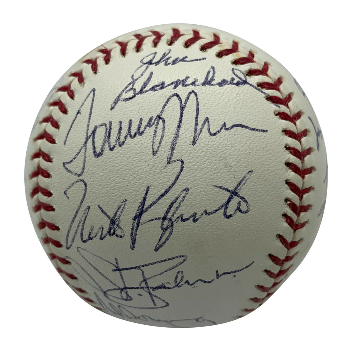 Yankee Greats Signed Griffey Tresh Lopez Downing Rivers OML Baseball JSA 0