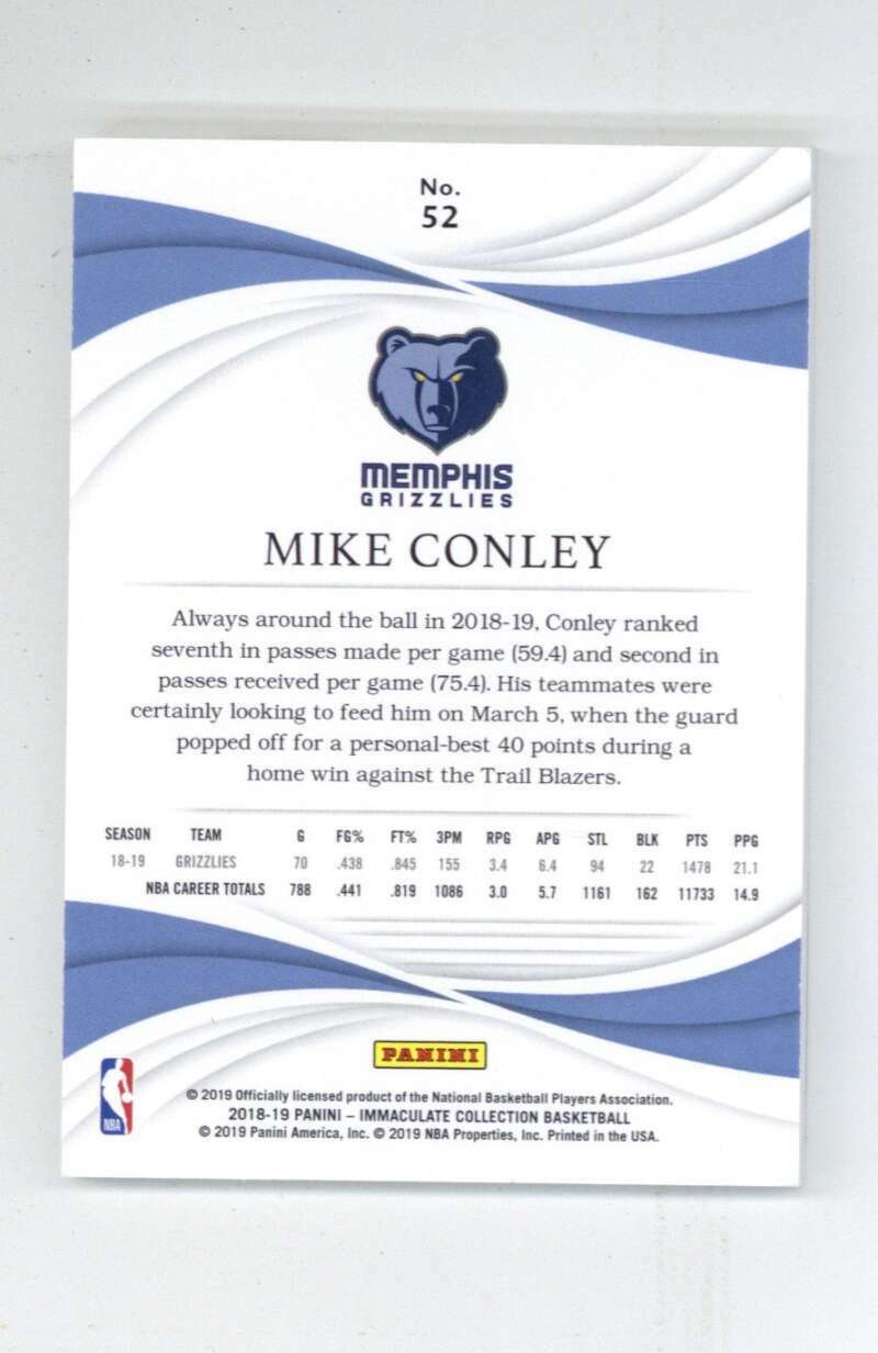 Mike Conley 2018 19 Panini Immaculate Collection /99 1