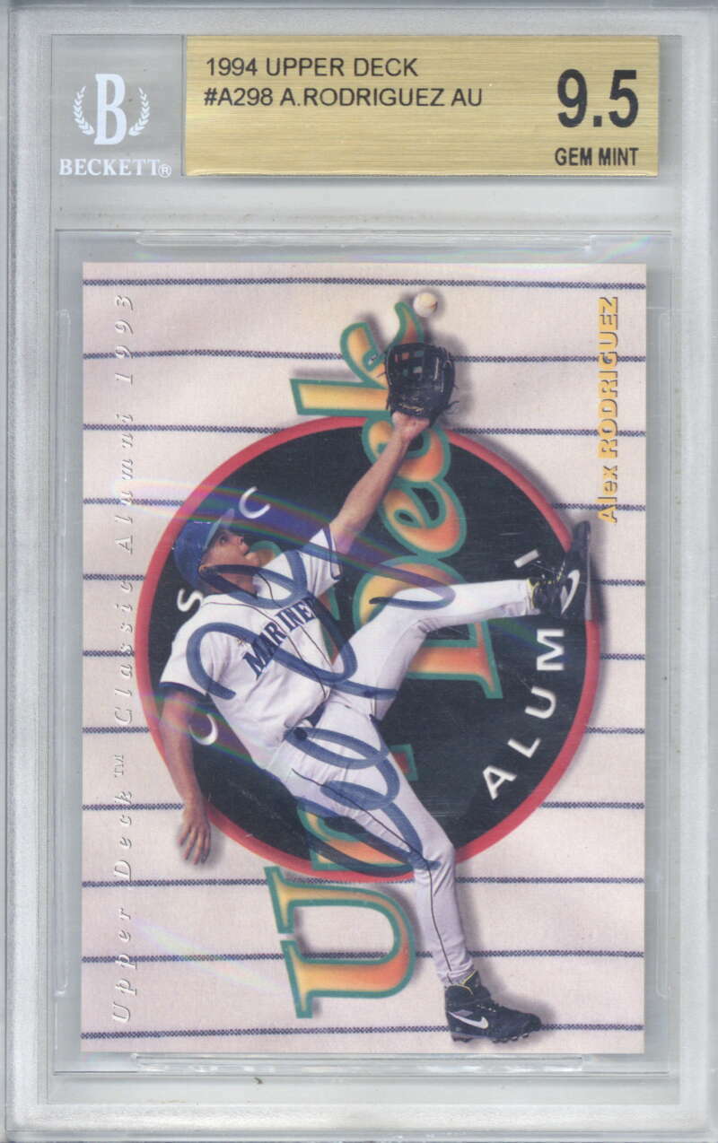 1994 Upper Deck UDCA Auto Insert Alex Rodriguez SP RC A298 BGS 9.50