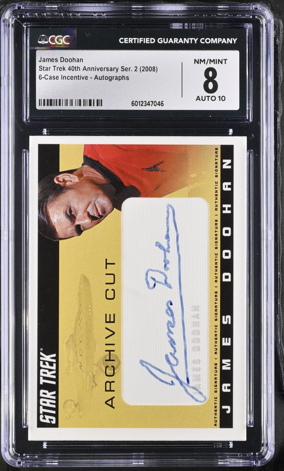 2008 Star Trek 40th Case Incentive Autographs James Doohan /150 Signed CGC 80