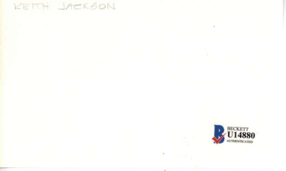 Keith Jackson Signed Autographed 3x5 Index Card ABC Beckett BAS 1