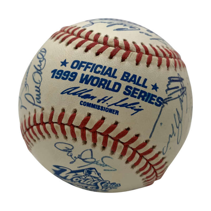 1999 New York Yankees Signed Autographed Jeter Torre WS Baseball JSA 5