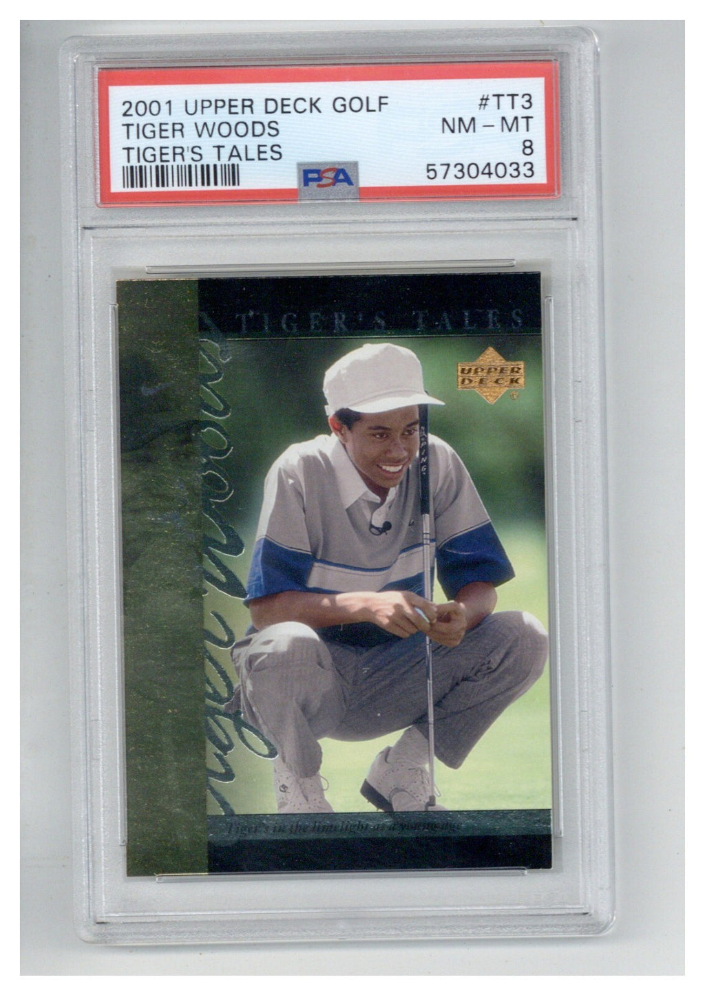 2001 Upper Deck Tiger's Tales TT3 Tiger Woods PSA 80